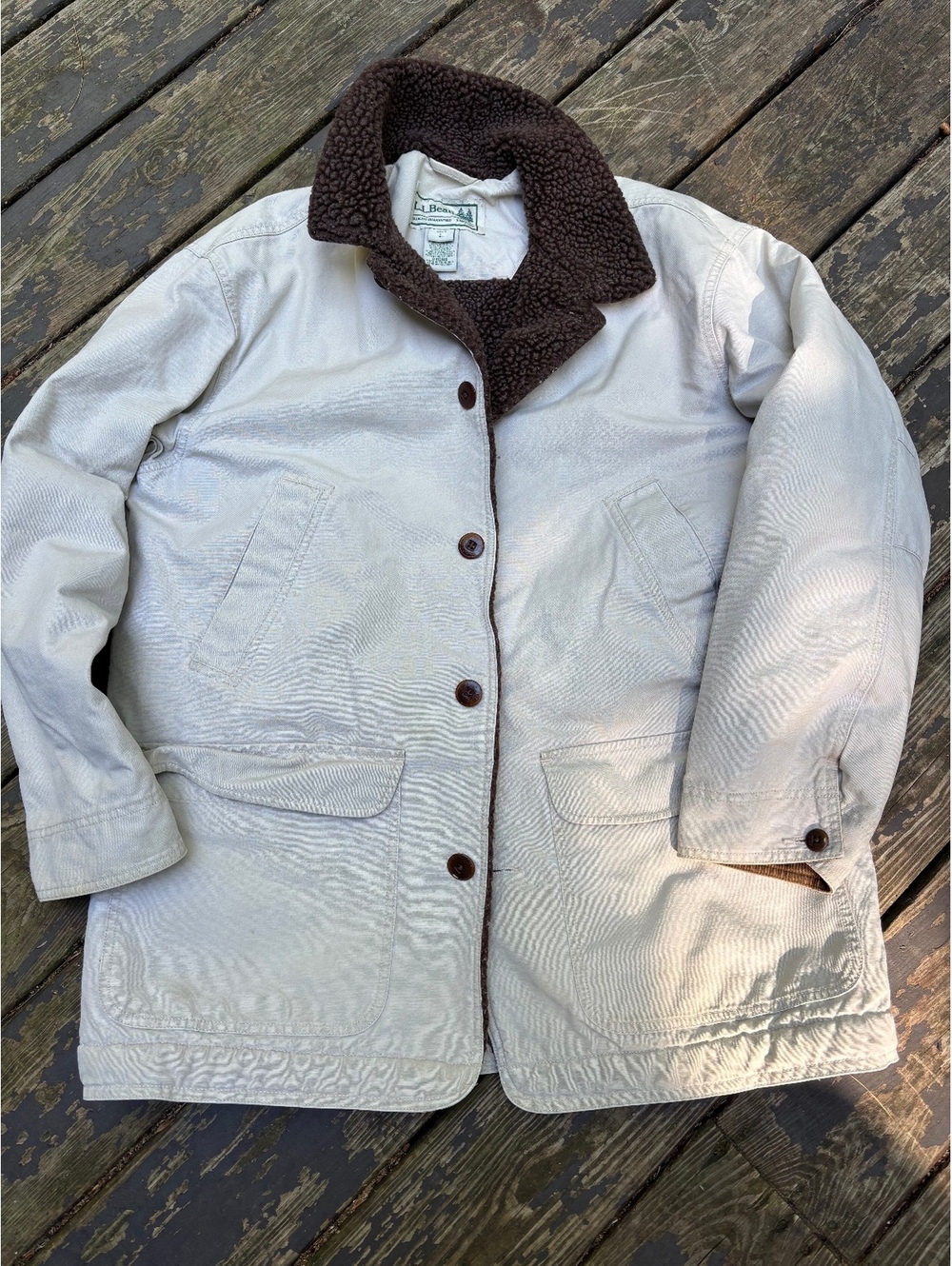 Vintage LL Bean Sherpa Lined Barn Chore Jacket, Men's Large